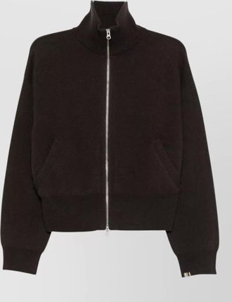 Extreme Cashmere cashmere ribbed high neck zip-up cardigan
