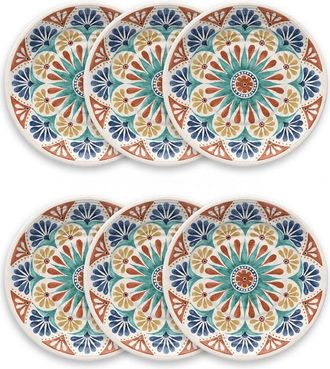 TarHong Desert Rio Set of Six Melamine Dinner Plates in White Multi at Nordstrom Rack