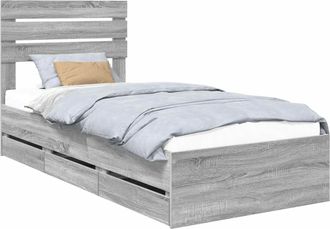 vidaXL Estructura De Cama Gris Sonoma 100 X 200 Cm Madera Ingenieril Vidaxl