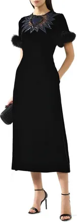 Fendi Womens Black Viscose Cocktail Dress