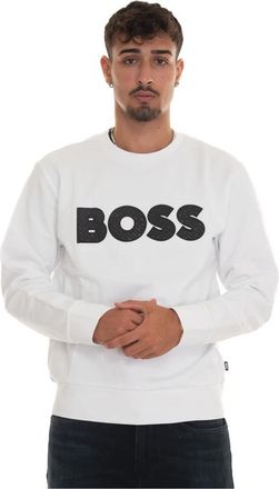 HUGO BOSS Maxi Logo Crewneck Sweatshirt - Heren - Sweatshirts - Wit - XL - Katoen - Hoodies & sweatvesten