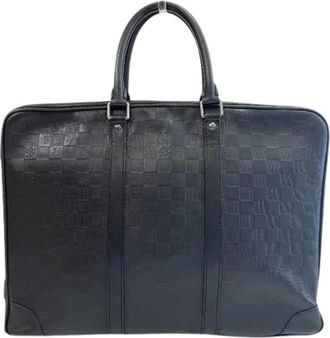 Louis Vuitton Pre-owned Handbags, male, Black, Size: ONE SIZE Pre-owned Porte Documents Voyage Damier Infini Briefcase
