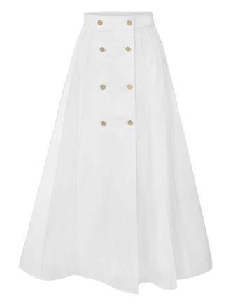 Carolina Herrera Midi-rok met knopen - Wit
