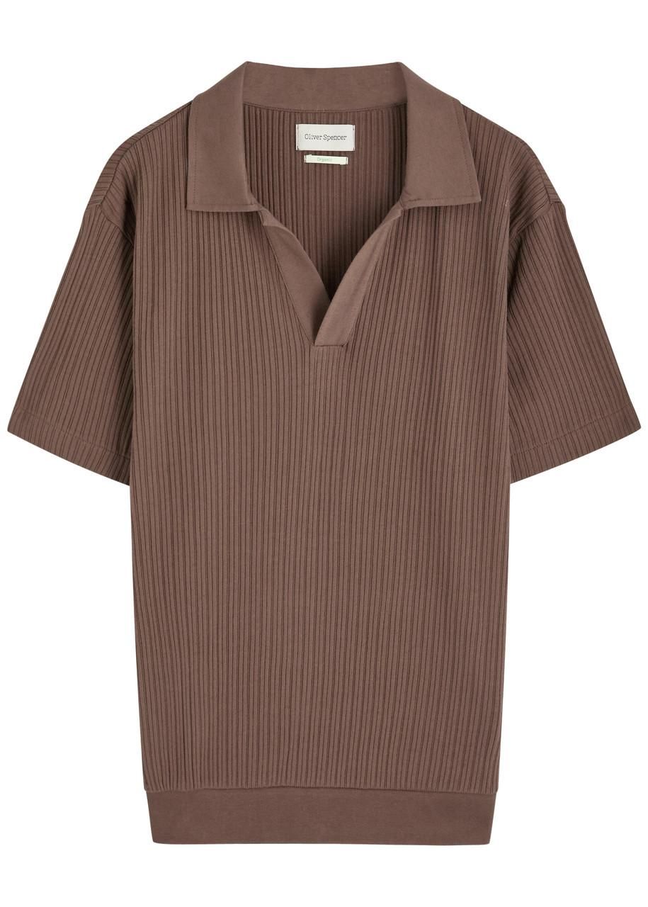 Prada Womens Sand Silk Polo Shirt in Beige O Tan | Size 50