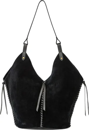 Isabel Marant Black Tampa Calf Velvet Shoulder Bag