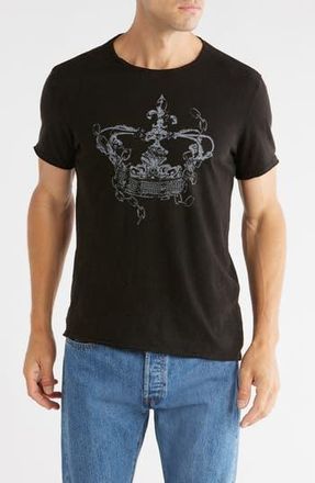 John Varvatos Broken Crown Organic Cotton Graphic T-Shirt in Black at Nordstrom Rack, Size X-Large