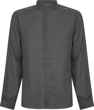 Brunello Cucinelli Casual Shirts, male, Gray, 3XL, Linen Easy Fit Shirt
