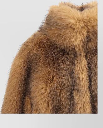 Rotate cropped faux fur jacket