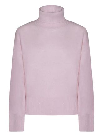 Fabiana Filippi sequin-embellished turtleneck sweater - women - Virgin Wool/Silk/Cashmere/Alpaca/Polyester - 38 - Pink