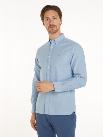 Tommy Hilfiger Langarmhemd TOMMY HILFIGER SOLID HERITAGE OXFORD Regular Fit SHIRT, Herren, Gr. XXL, N-Gr, blau (shirt blau), Web, Obermaterial: 100% Baumwolle, Hemde