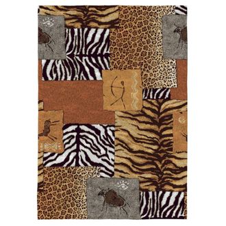 Rugs&Rugs Alfombra decorativa de algod&oacute;n con impresi&oacute;n digital marr&oacute;n 160x230 cm