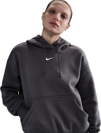 Nike Womens Phoenix Fleece OS Pullover Hoodie - Sail/Thunder Grey Size XXL