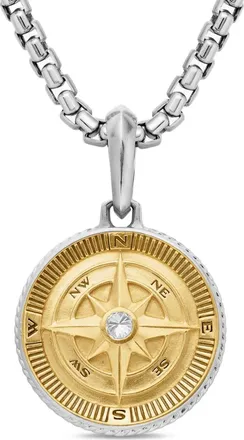 David Yurman Pendente Maritime Compass in oro giallo 18kt e argento sterling con diamanti (29,5mm)