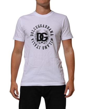 Dolce & Gabbana Logo-Print Crew Neck T-Shirt - White