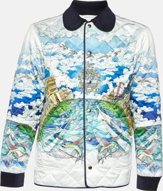 Casablanca White Printed Stain Le Vol Ideal Quilted Hunting Jacket