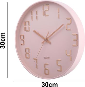 OEM Reloj De Pared Redondo - 30 Cm - Movimiento Silencioso - Cristal Transparente - Esfera De Abs - Para Sal&oacute;n Dormitorio Oficina