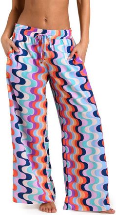 Sunshine 79 Untamed Tropics Wide Leg Cover-Up Pants in Multi at Nordstrom, Size X-Large