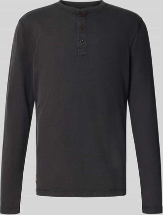 Superdry Longsleeve mit Strukturmuster und Knopfleiste in Black, Größe XL