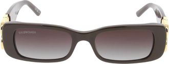 Balenciaga Dynasty Rechthoekige Zonnebril - Dames - Accessoires - Bruin - Maat: ONE Size