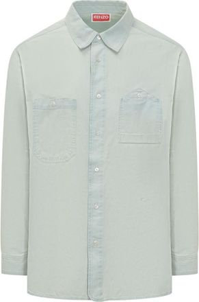 Kenzo Light Blue Relaxed Solid Shirt