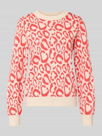 Vila Slim Fit Pullover aus Viskose-Mix Modell JACQUARD in Rot, Gr&ouml;&szlig;e XL