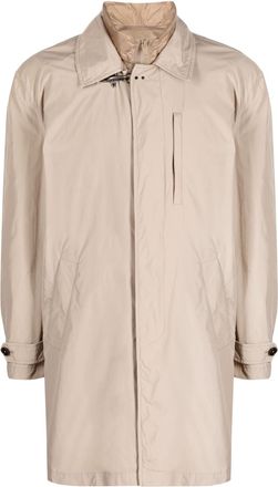 Fay layered design trenchcoat - men - Polyamide - L - Brown