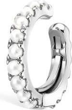 Maria Tash Freshwater Pearl Single Eternity Ear Cuff in White Gold at Nordstrom, Size 8