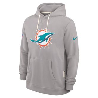 Nike Miami Dolphins Initial Home Sideline Nike Mens Dri-FIT NFL Pullover Hoodie in Grey | 03AZ09T9P-A0M