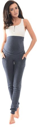Purpless Maternity Pregnancy Over Bump Support Joggers Comfortable Trousers for Pregnant Women 1307 (as8, Numeric, Numeric_18, Regular, Regular, Navy Melange)