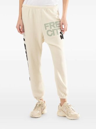 Freecity graphic-print sweatpants - Beige