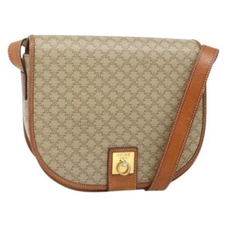 Celine Pre-owned Cross Body Bags, female, Beige, Size: ONE SIZE Pre-owned Vintage Macadam PVC Shoulder Bag