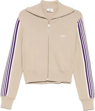 Autry Beige Knitted zip-up Sweatshirt