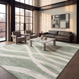 Safavieh Alfombra de polipropileno verde/beige, 244 x 244 cm