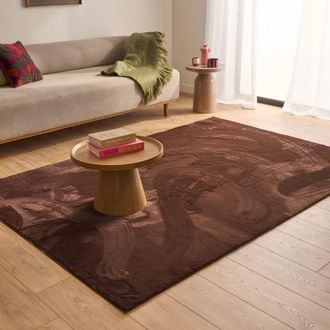 Nazar Rugs Alfombra suave marr&oacute;n 80x150