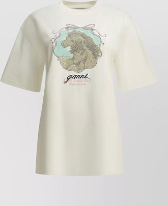 Ganni organic cotton oversized crew-neck t-shirt