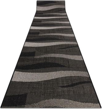 RugsX Rugsx - Alfombra De Pasillo Sizal Floorlux Modelo 20212 Negro/plateado 100 Cm Beige 100x450 Cm