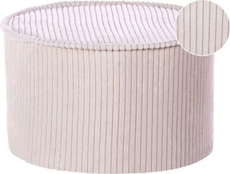 Beliani Puf Terciopelo Beige claro