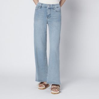 Frame Denim Le Slim Palazzo-Jeans in Tribute-Hellblau