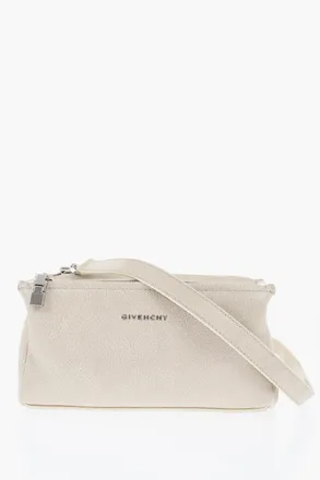 Givenchy Hammered Leather Shoulder Bag PANDORA with Silver-Effect Logo Givenchy