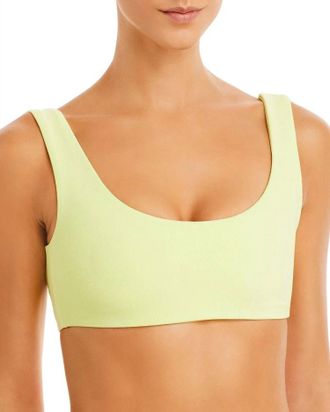 JADE Swim Round Edges Bikini Top In Citrine Terry