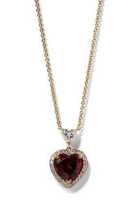 Nadri Le Bisou Halo Heart Pendant Necklace in Gold at Nordstrom