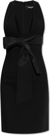 Dsquared2 Jurk met decoratieve strik - Dames - Korte kleedjes - Zwart - XS - Polyester - Kleedjes