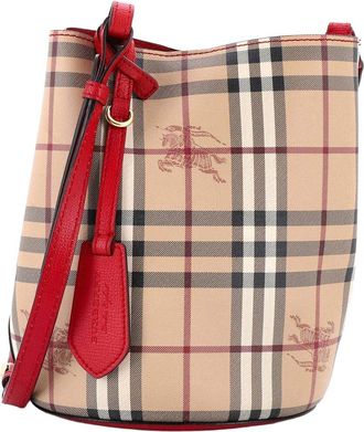 Burberry Lorne Bucket Bag Haymarket Coated Small (Authentic Pre-Loved)