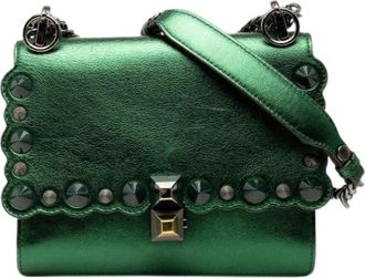 Fendi Pre-owned Kan I Crossbody Bag - Dames - Vintage Schoudertas - Groen - ONE Size - Leer - Vintage