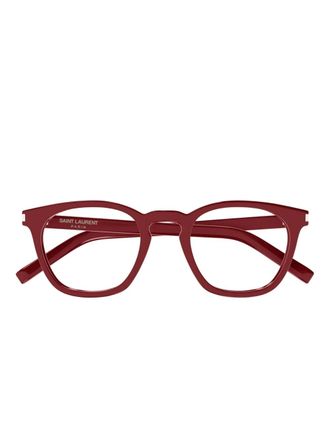 Saint Laurent Eyewear square-frame glasses - unisex - Acetate - 50 - Red