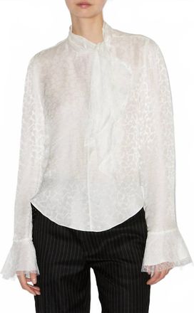 Isabel Marant Raphaella Silk Jacquard Blouse In White