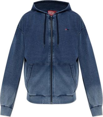 Diesel S-Crox-Zip Sweatshirt - Heren - Vesten met rits - Blauw - 2XL - Katoen - Hoodies & sweatvesten