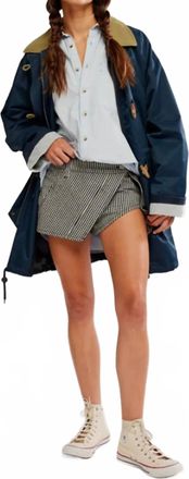 Free People Georgie Gingham Micro Skort In Black Combo