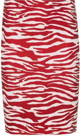 The Attico abstract-print skirt - women - Polyamide/Spandex/Elastane/Polyamide/Spandex/Elastane - M - Red