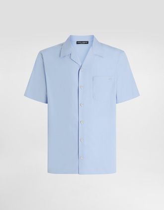Dolce & Gabbana Hawaii Cotton Shirt - Man Shirts Azure 43
